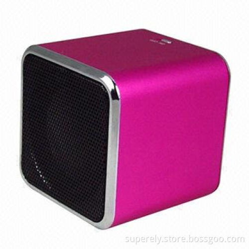 Mini Stereo Portable Speaker for USB and TF Card, Built-in Lithium Battery and Multicolor